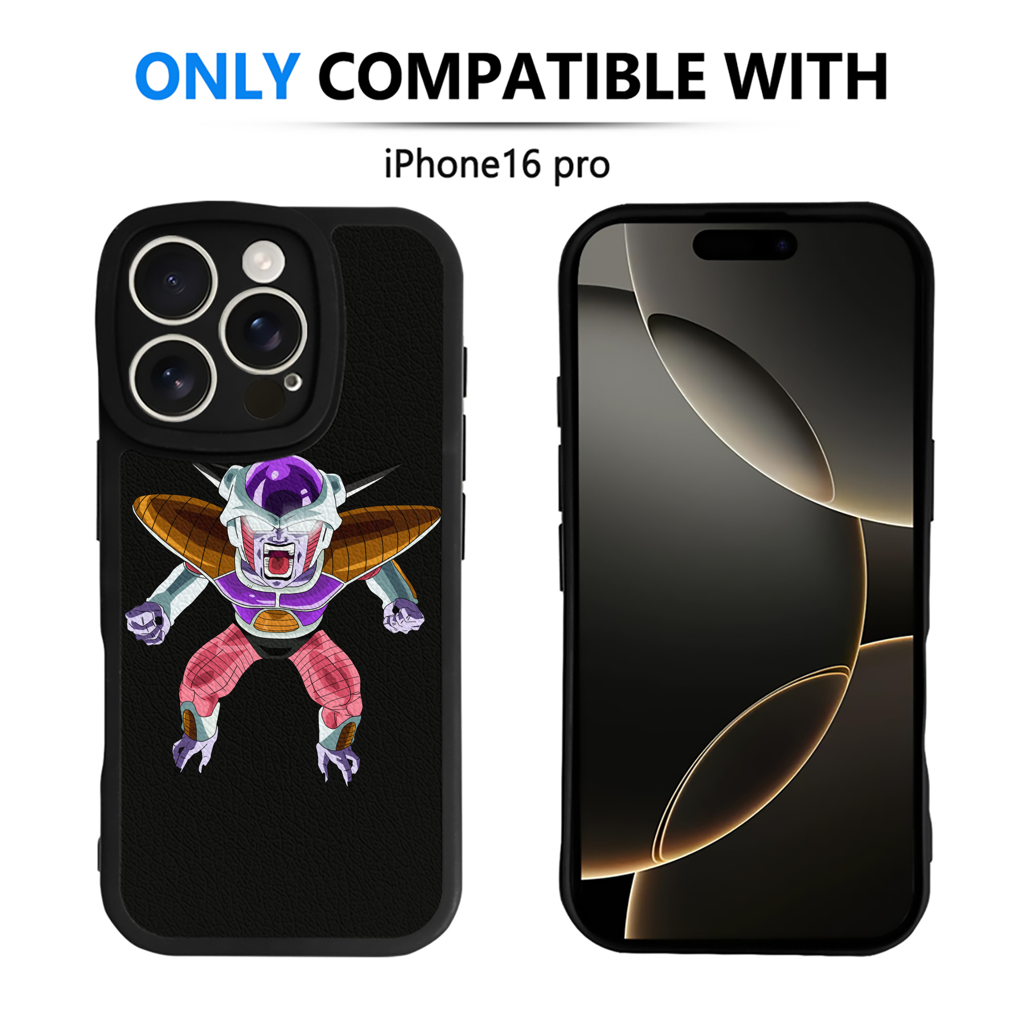 （画像用） ドラゴンボール フリーザ DRAGON BALL Frieza 【iPhone 16シリーズ対応】シリコンスマホケース（レザー調） 材質：シリコン